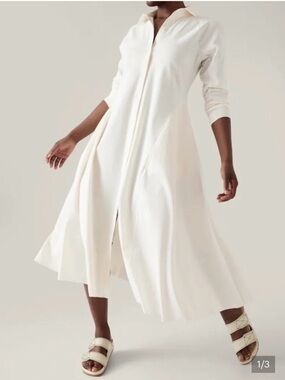 Athleta Cosmic Layer Maxi Dress Magnolia White Size XL NWOT